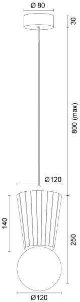 Argon 8952 - Lampă suspendată pentru baie VOLANTE pe cablu, 1xG9/6W/230V, IP44, maro