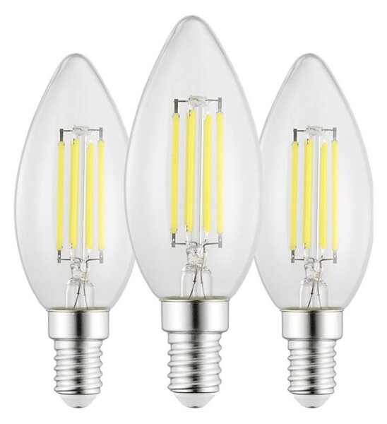 Set 3 becuri LED vintage C35, soclu E14, 2,2 W, 230 V, 2700 K - Eglo 110439