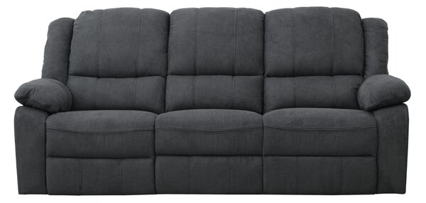 Canapea 3 locuri cu recliner Alina tesatura gri inchis