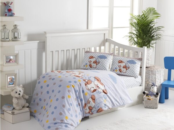Lenjerie patut bebelusi bumbac 100% ranforce, Bahar Home, Puppy