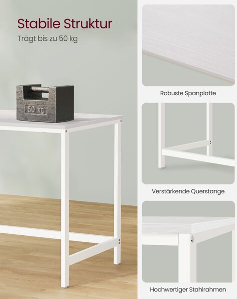 Birou Vasagle Alb 120x60x75 cm