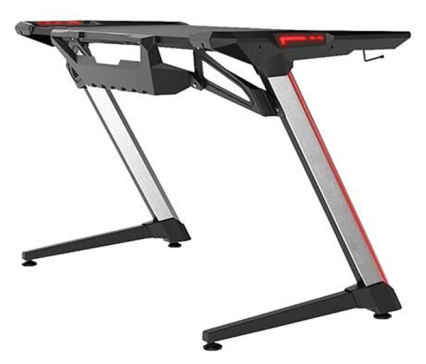 Birou Gaming Lectra, iluminare RGB, suprafata carbon