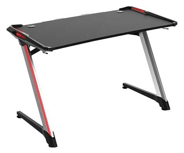 Birou Gaming Lectra, iluminare RGB, suprafata carbon