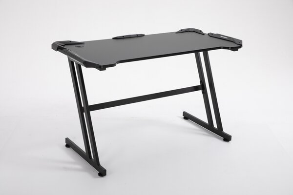 Birou gaming SIG 04B, sistem iluminare LED, bază metalică dubla în formă de Z, picioare reglabile, 120x60x76 cm