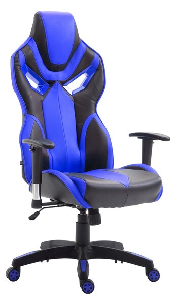 Scaun gaming Genator V8, piele ecologica, Negru/Albastru