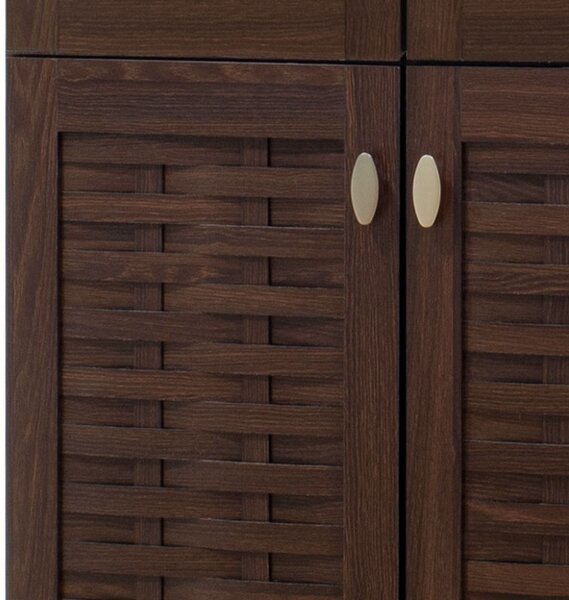 Dulap De Depozitare Pantofi Mantam Cu 4 Uși Pentru 24 Perechi De Pantofi Culoare Nuc 78x40x170,5 cm