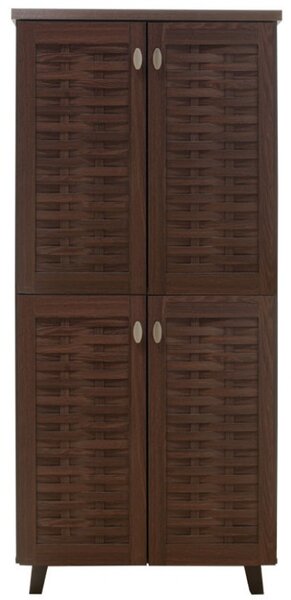 Dulap De Depozitare Pantofi Mantam Cu 4 Uși Pentru 24 Perechi De Pantofi Culoare Nuc 78x40x170,5 cm