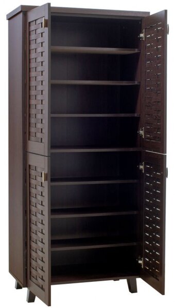 Dulap De Depozitare Pantofi Mantam Cu 4 Uși Pentru 24 Perechi De Pantofi Culoare Nuc 78x40x170,5 cm