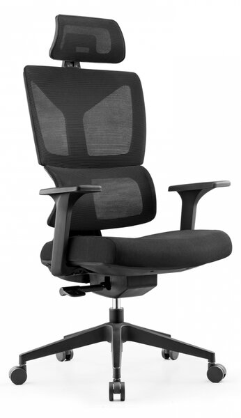 Scaun ergonomic Roma, Spătar Mesh, Negru