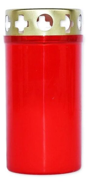 Candela din plastic cu capac V1-130R, rosie, 24 ore