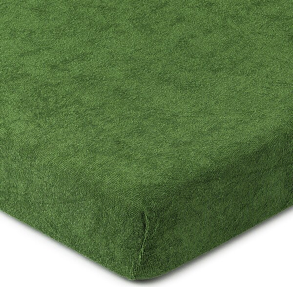 Cearșaf de pat 4Home frotir, verde măsline, 180 x 200 cm, 180 x 200 cm