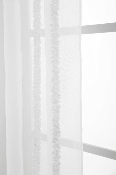 Draperie alba TASMA cu model 140x250 cm Agatat: Inele metalice