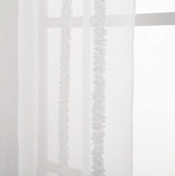 Draperie alba TASMA cu model 140x250 cm Agatat: Inele metalice
