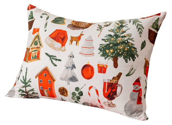 Husa pentru perna din microfibra FESTIVE MAGIC 50x70 cm, alb
