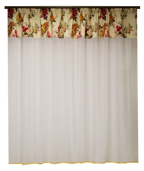 Perdea Velaria alba cu flori, 240x165 cm