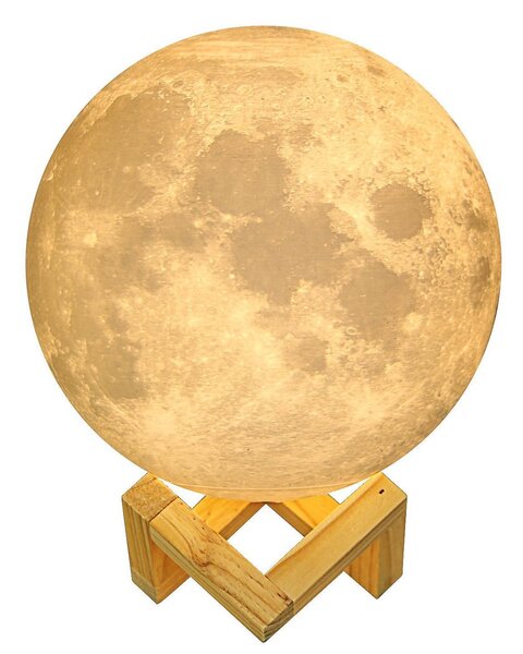 Lampa Veghe Luna Moon imprimata 3D, Lumina Ambientala Multicolora cu LED, Well