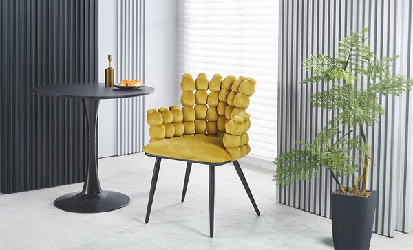 Scaun Living Tapitat KJC374 Galben