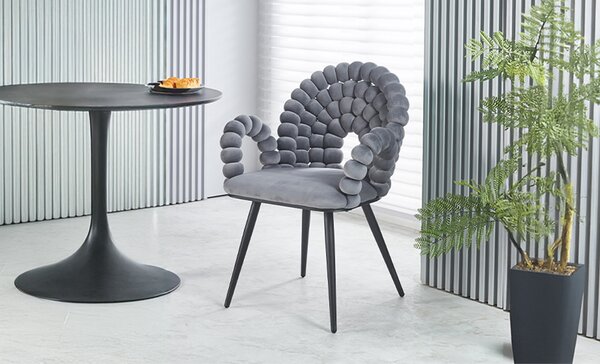 Scaun Living Tapitat KJC376 Gri