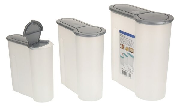 Set recipiente plastic cu capac, 3 bucăți