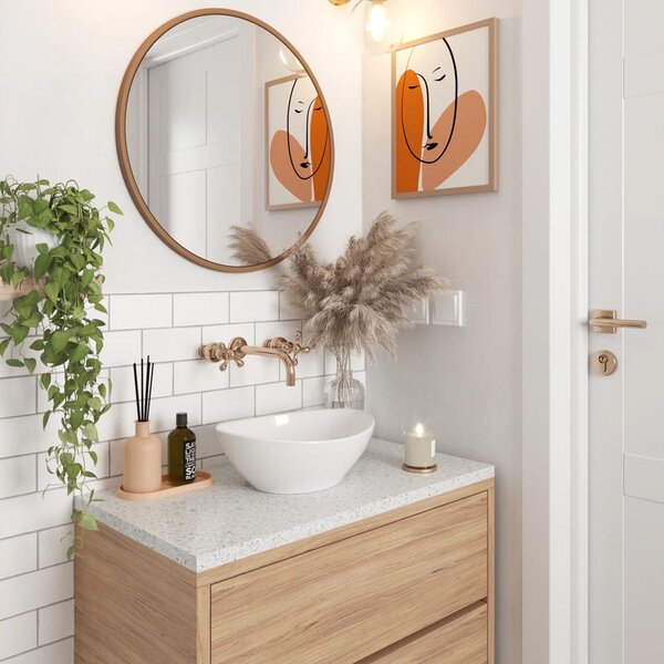 Lavoar pentru blat Rea Sofia mini white Alb