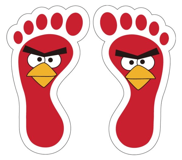 Set stickere podea Picioruse Angry Birds