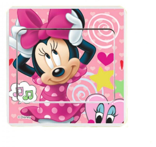 Sticker intrerupator Minnie pink 9x9 cm