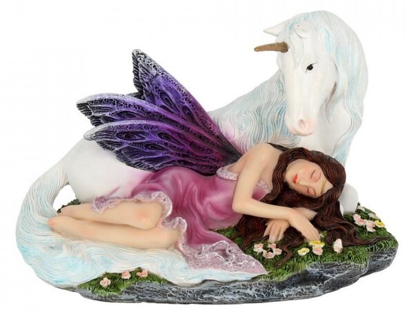 Statuetă zână și unicorn Euone 16 cm