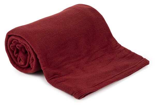 Pătură fleece UNI, vișiniu, 150 x 200 cm