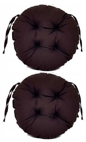 Set Perne decorative rotunde, pentru scaun de bucatarie sau terasa, diametrul 35cm, culoare maro, 2 buc/set