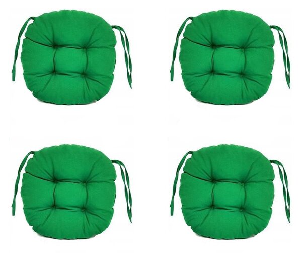 Set Perne decorative rotunde, pentru scaun de bucatarie sau terasa, diametrul 35cm, culoare verde inchis, 4 buc/set