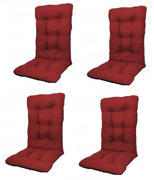 Set Perne pentru scaun de casa si gradina cu spatar, 48x48x75cm, culoare visiniu, 4 buc/set