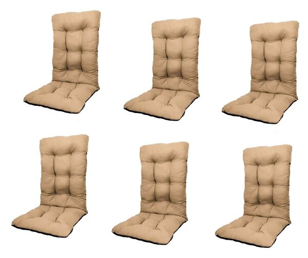 Set Perne pentru scaun de gradina sau sezlong, 48x48x75cm, culoare bej, 6 buc/set