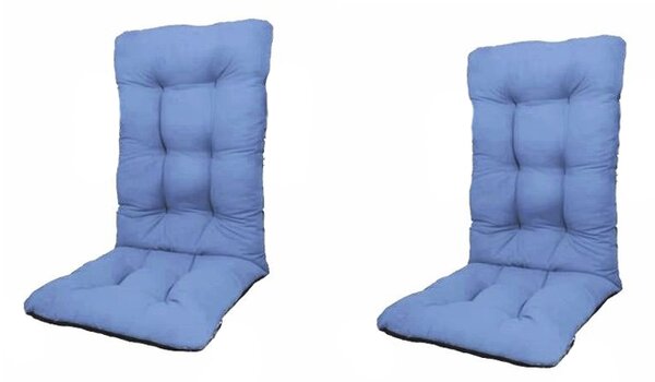 Set Perne pentru scaun de casa si gradina cu spatar, 48x48x75cm, culoare albastru, 2 buc/set