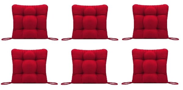 Set Perne decorative pentru scaun de bucatarie sau terasa, dimensiuni 40x40cm, culoare visiniu, 6 buc/set