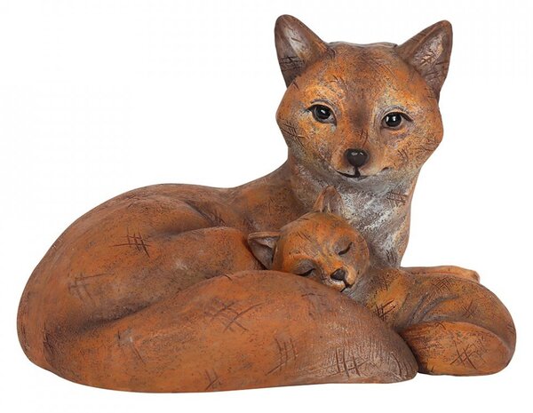 Set statuete Familia de Vulpi - mami si copil 12 cm