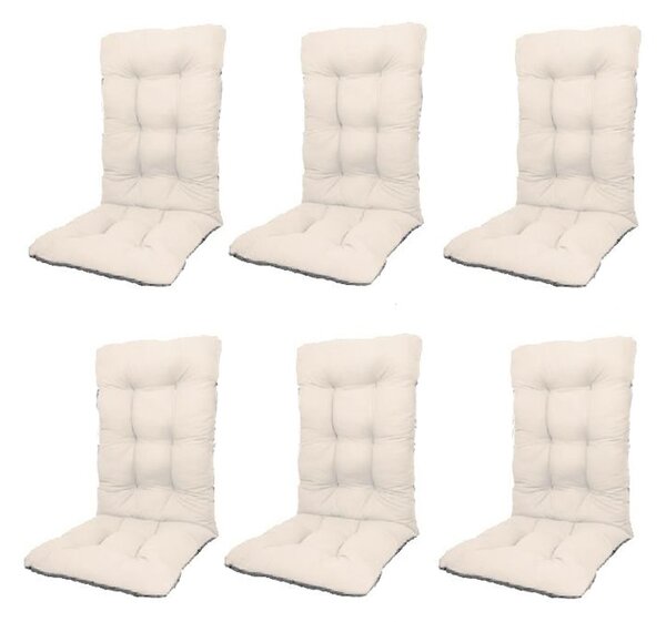 Set Perne pentru scaun de casa si gradina cu spatar, 48x48x75cm, culoare alb, 6 buc/set