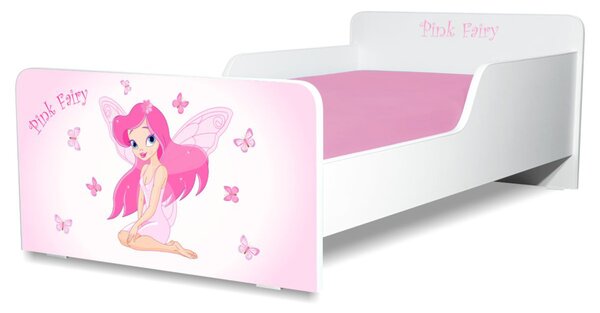 Patut de Fete Start Pink Fairy potrivit de la varsta de 2 pana la 8 ani, fara saltea inclusa - PC-P-STR-PFR-70