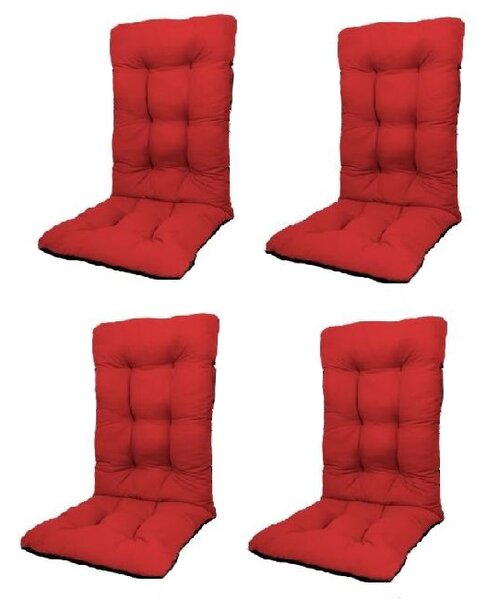 Set Perne pentru scaun de casa si gradina cu spatar, 48x48x75cm, culoare rosu, 4 buc/set