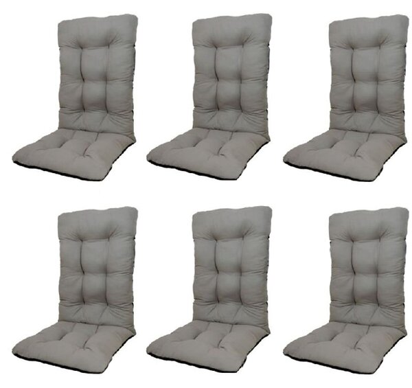 Set Perne pentru scaun de casa si gradina cu spatar, 48x48x75cm, culoare gri, 6 buc/set