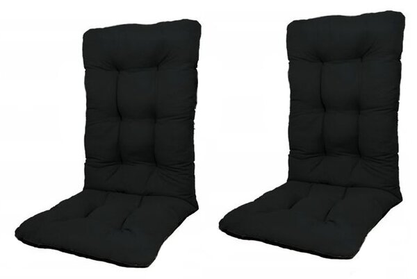 Set Perne pentru scaun de casa si gradina cu spatar, 48x48x75cm, culoare negru, 2 buc/set