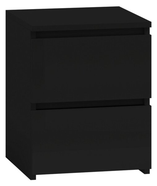 Noptiera cu 2 sertare, model Malwa M2, culoare negru mat
