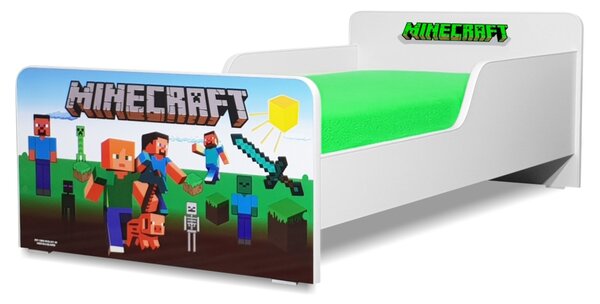Pat copii Minecraft 2-12 ani cu saltea cadou