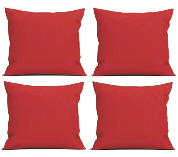 Set 4 Perne decorative patrate, 40x40 cm, pentru canapele, plina cu Puf Mania Relax, culoare rosu