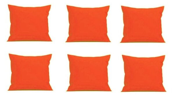 Set 6 Perne decorative patrate, 40x40 cm, pentru canapele, pline cu Puf Mania Relax, culoare orange