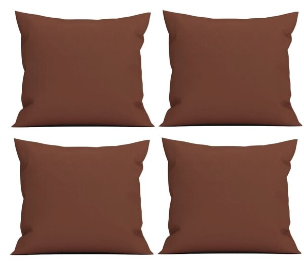 Set 4 perne decorative patrate, 40x40 cm, pentru canapele, pline cu Puf Mania Relax, culoare maro