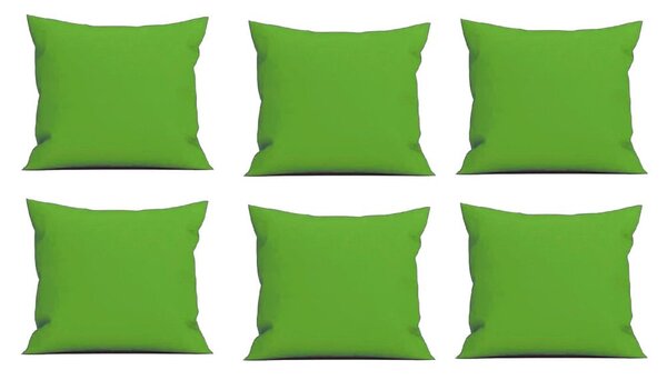 Set 6 perne decorative patrate, 40x40 cm, pentru canapele, pline cu Puf Mania Relax, culoare verde