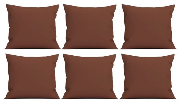 Set 6 perne decorative patrate, 40x40 cm, pentru canapele, pline cu Puf Mania Relax, culoare maro