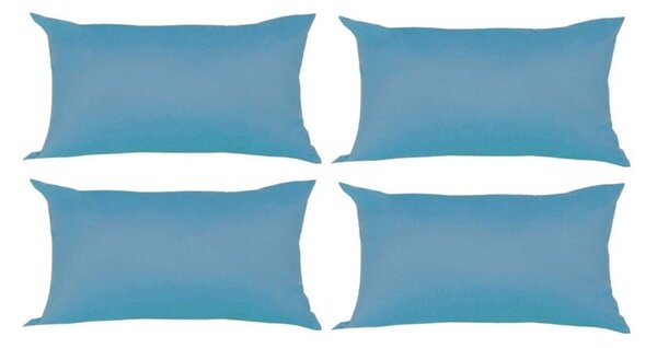 Set 4 Perne decorative dreptunghiulare, 50x30 cm, pline cu Puf Mania Relax, culoare albastru