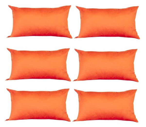 Set 6 Perne decorative dreptunghiulare, 50x30 cm, pline cu Puf Mania Relax, culoare orange