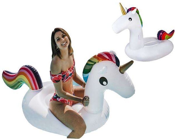 Saltea Gonflabila pentru Piscina model Unicorn, cu manere, 185x100cm, multicolor